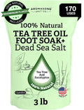 Aromasong Tea Tree Foot Soak with Magnesium Flakes and Dead Sea Salts - Pedicure Foot Soak with Tea Tree Oil for Foot Care, Refreshing Soak for Soft Smooth Feet, Packaging May Vary