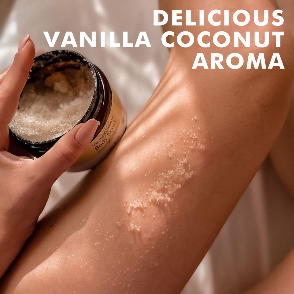 Organic Vanilla Coconut Body Scrub - USA Made Sugar Scrub