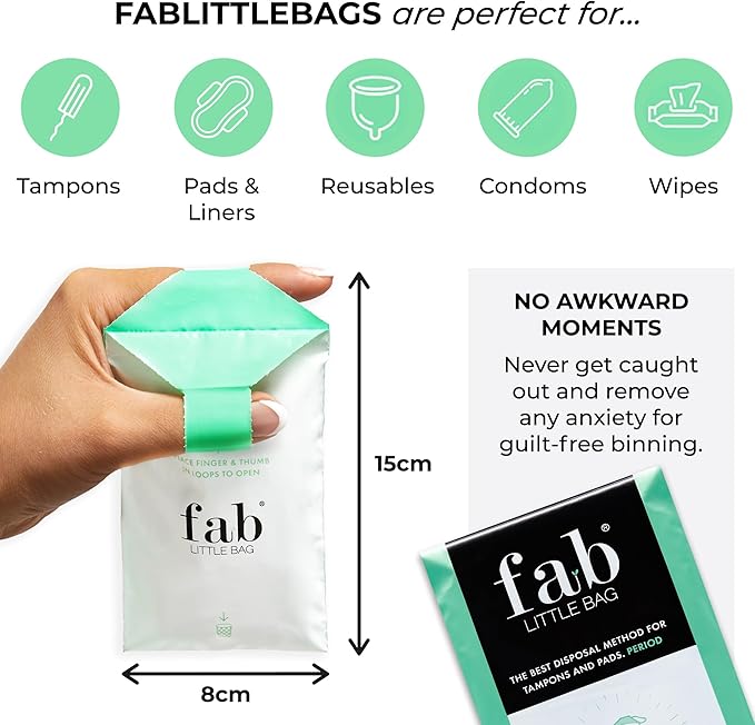 Fab Little Bag Starter Plus Pack - 45 Sanitary Disposal Bags Plus Recyclable Refill Pack for Out and About (45 Pack)