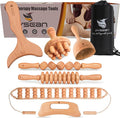 PYSEAN Wooden Massage Tool Set, 7-Piece Body Massage Kit for Home Use, Manual Included