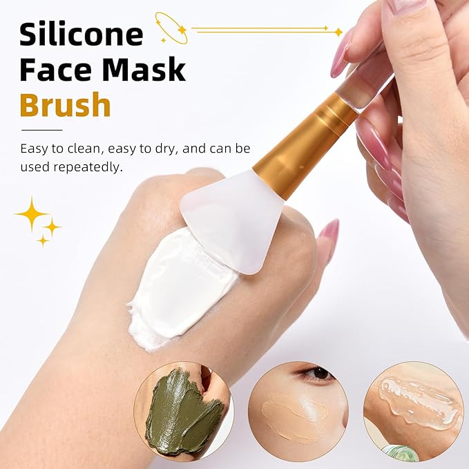 LORMAY 2 Pcs Silicone Jelly Mask Brush, Facial Skincare Applicator