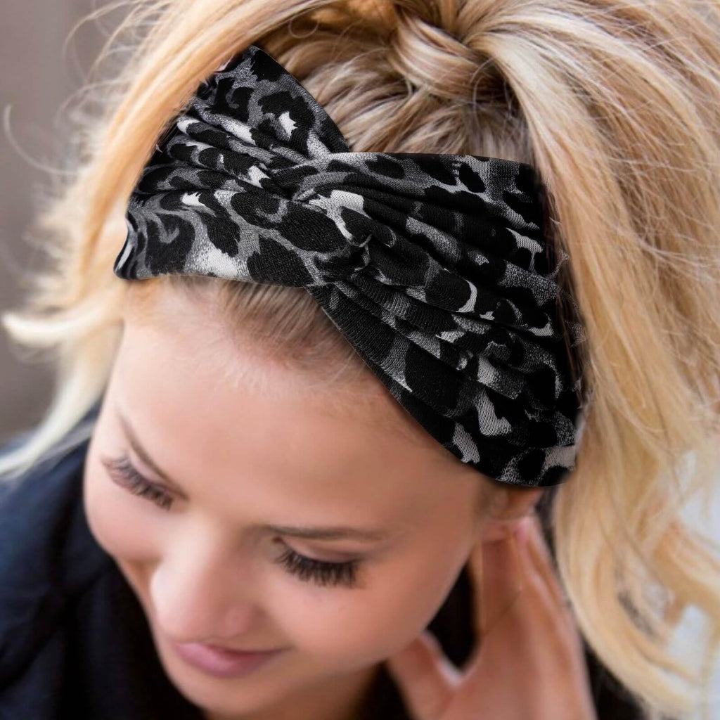 DRESHOW 4 Pack Turban Headbands for Women Wide Vintage Head Wraps Knotted Cute Hair Band Accessories