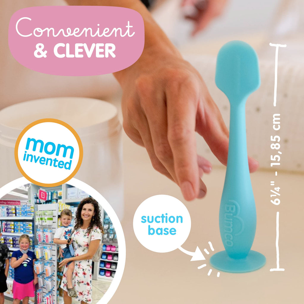 Bumco Baby Bum Brush - Flexible Diaper Cream Spatula Applicator (Blue)