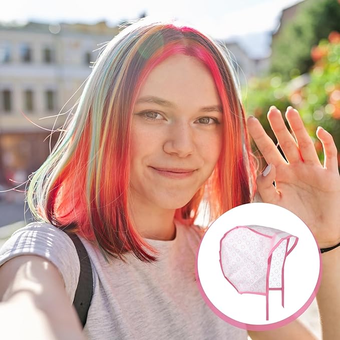 15 Pcs Highlight Cap with Dye Brushes Hair Highlighting Needles Crochet Hooks Dye Shawl, Salon Hair Coloring Highlighting Dye Tipping Cap Frosting Caps for Salon Dyeing Hairdressing Tool(Pink)