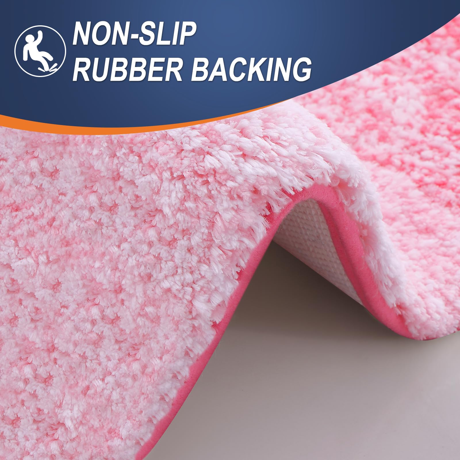 OLANLY Micorfiber Bathroom Rug Set 2 Piece, 24"x16"+U-Shaped 24"x20"