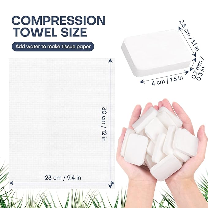 Fcaeon Disposable Face Towels 50 Count Compressed Towel Tablets 12×9 Inch Washcloths for Men Skincare Cleansing Hotel Stay Vacation Daily Use Gym Fitness Travel Essentials Outdoor Sports Cloths (Blue)