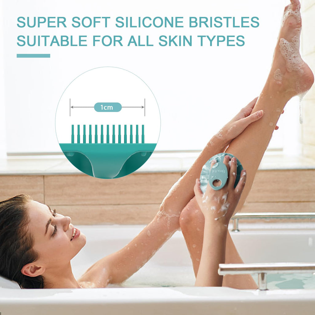 BEAUTAIL Silicone Body Scrubber, Gentle Exfoliating Brush on Sensitive Skin