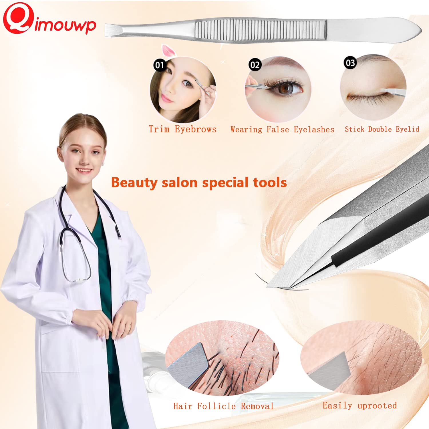16 Pcs Pimple Popper Tool Kit, Blackhead Remover Tools, Comedone Extractor Whitehead Zit and Cyst Acne Removal Kit, Professional Stainless Steel Tweezers for Eyebrows, Beauty Tools for Face Nose