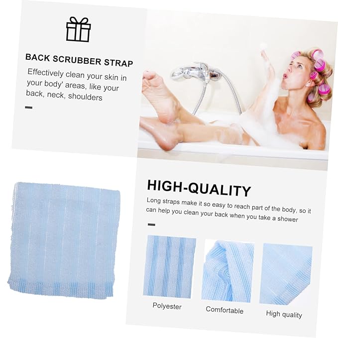 AUTSUPPL Portable Back Bath Towel Double-Sided Exfoliating Shower Scrubber Straps for for Deep Cleaning Back Neck and Shoulders