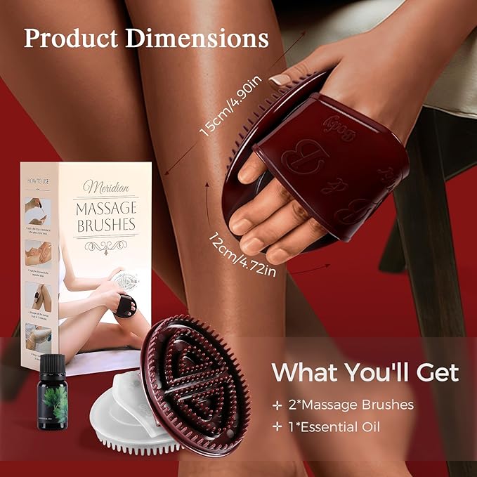 Meridian Brush, Wood Therapy Massage Tools with Essential Oil