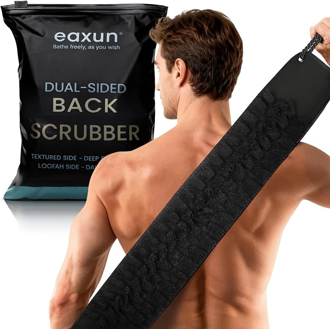 eaxun 40-Inch Exfoliating Back Scrubber for Shower, Back Washer
