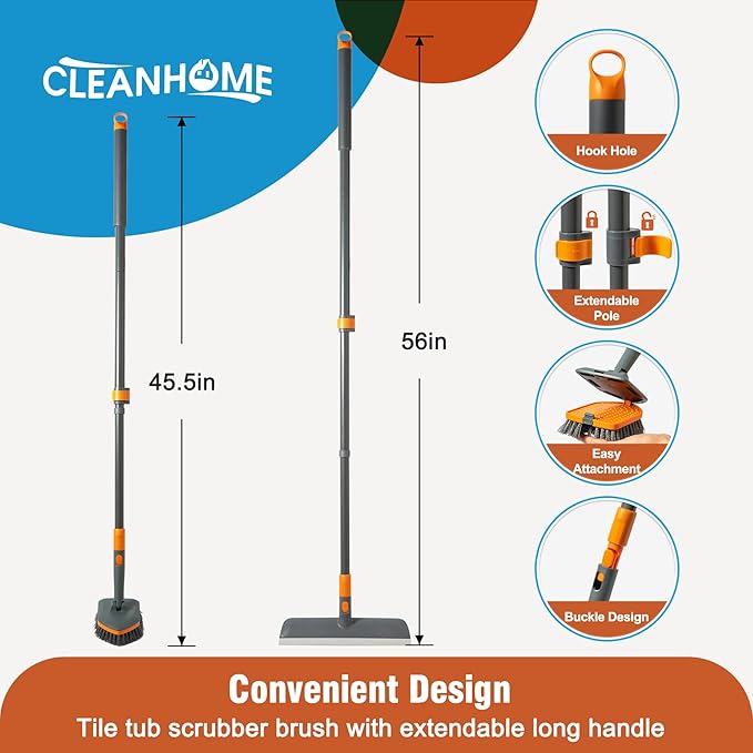 CLEANHOME Floor Scrub Brush Tile Tub Scrubber Brush