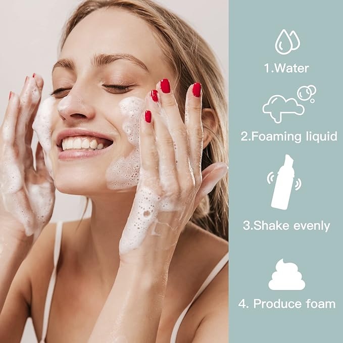 Owlyee Travel Foam Pump Bottle - 2oz Small Size Foaming Hand Soap Dispenser - Mini Portable Mousse Lash Shampoo Kit Container for Hair - Empty Leak Proof Plastic Clear Foamer 30Pack