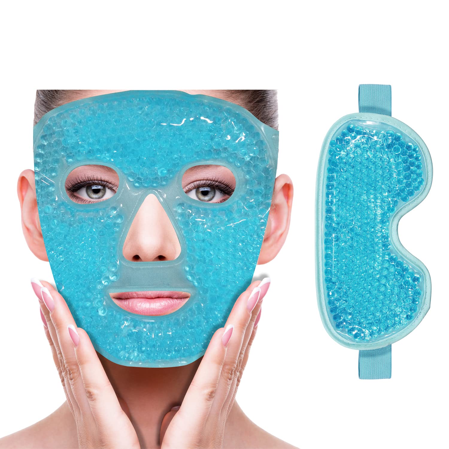 ZNÖCUETÖD Cooling Mask Ice Pack for Face Eye, Hot Cold Compress for Face