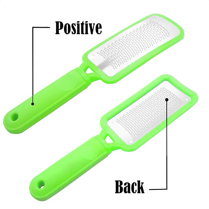 Professional Foot Files Callus Remover,Foot Scrubber for Dead Skin,Stainless Steel Foot Rasp-Green（1 Pack）