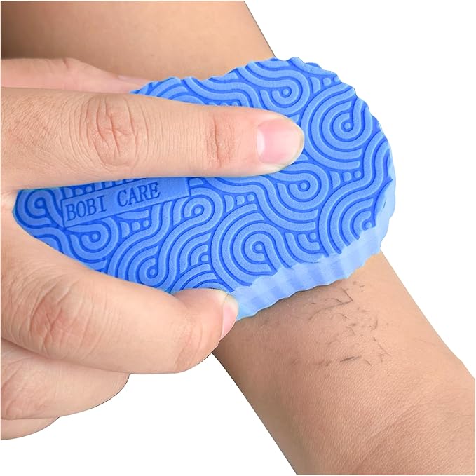 Magic Exfoliating Bath Sponge, 3D Super Soft Exfoliating Bath Sponge, Skin Friendly and Reusable for Adults Children and Pregnant Women Alternative to exfoliating Gloves (Blue + Pink)