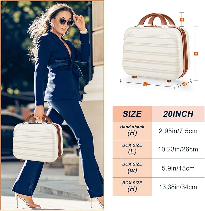 JZRTravel 14 inch Hard Shell Makeup Train Case Portable PC ABS Mini Suitcase for Organizer Cosmetics Makeup Brushes Toiletry