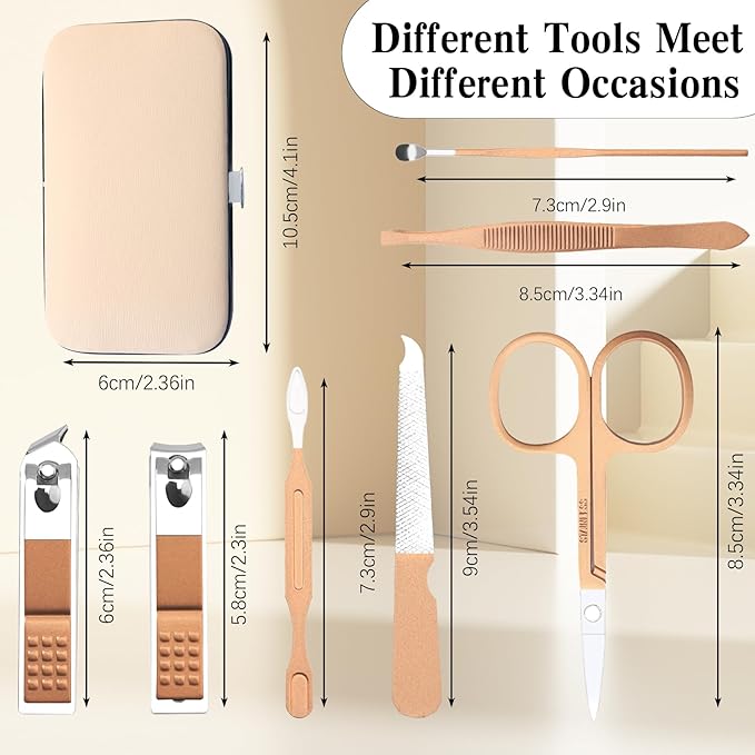 Manicure Kit for Men Women Nail Clippers Pedicure Tools Kit Travel Nail File Toe Set Finger Grooming Kits Christmas Birthday Gifts Ideas Stocking Stuffers Kids Adults Teens Boys Girls Friends(Pink)