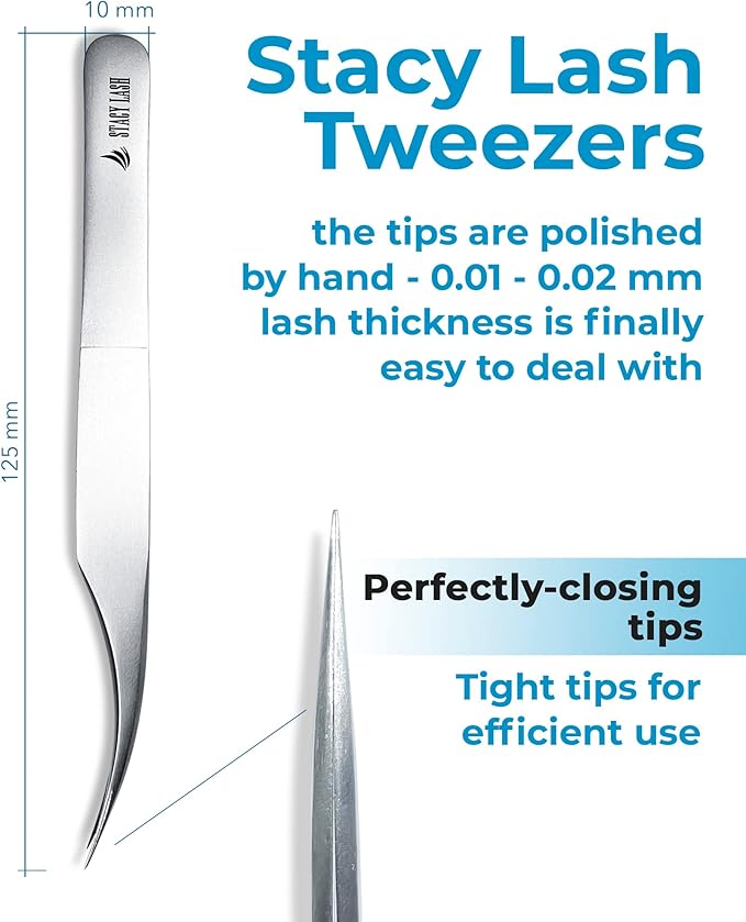 Stacy Lash STL-1 Isolation Eyelash Extension Tweezers/Supplies for Classic Extensions & Individual False Lashes/Eyelashes Separator Tool/Precision Tools/Beauty Accessories/Sharp Tweezer Tip