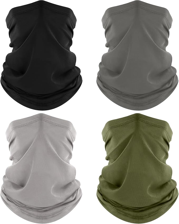 ROXUN Neck Gaiter, 4 Pack Summer Cooling Breathable Face Mask for Outdoors