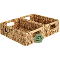 StorageWorks Water Hyacinth Baskets, Small Wicker Baskets for Organizing in Living Room and Shelf, 2-Pack
