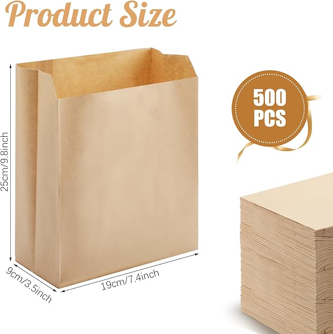 Tenceur 500 Pcs Waxed Kraft Sanitary Napkin Disposal Bags 7.5x10x3.5 in