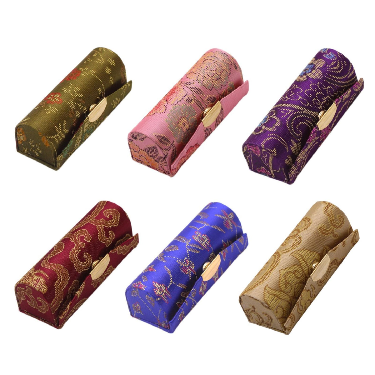 MIAO JIN Mini Lipstick Case Holder with Mirror for Purse, Set of 6