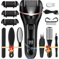 Callus Remover for Feet Electric Foot File, 13-in-1 Professional Pedicure Tools Foot Care Kit, Foot Scrubber Pedi for Hard Cracked Dry Dead Skin, 3 Rollers, 2 Speed, Battery Display (Black2)