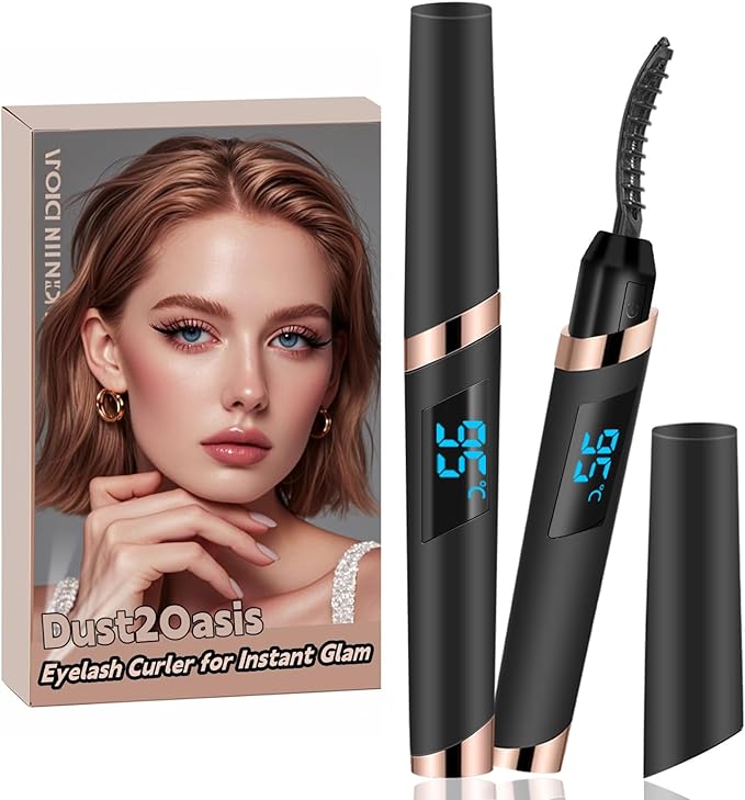 Heated Eyelash Curler, Electric Eyelash Curler, Rechargeable Lash Curler for Makeup Natural Curling Eye Lashes and 24 Hours Long Lasting - Black 2026 Updated New Model