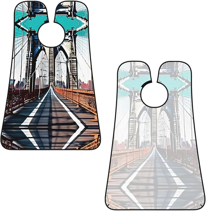 Brooklyn Bridge Print Beard Bib Shaving Apron, Beard Hair Trimming Cape Gift For Dad