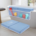 Bath Kneeler and Elbow Rest Pad Set - 2-Inch Thick Comfortable Baby Bath Kneeler Pads, Quick-Dry Non-Slip Bathtub Mat with Toy Organizer for Knee & Arm Support for Baby Bath Time