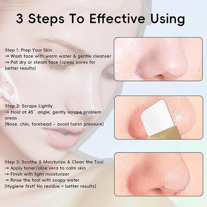 Blackhead Remover Tools with Brush, Silicone Face Scraper for Deep Cleansing, Skin Scrubber Face Spatula, Nose Blackhead Remover, Skin Care Tool for Men and Women