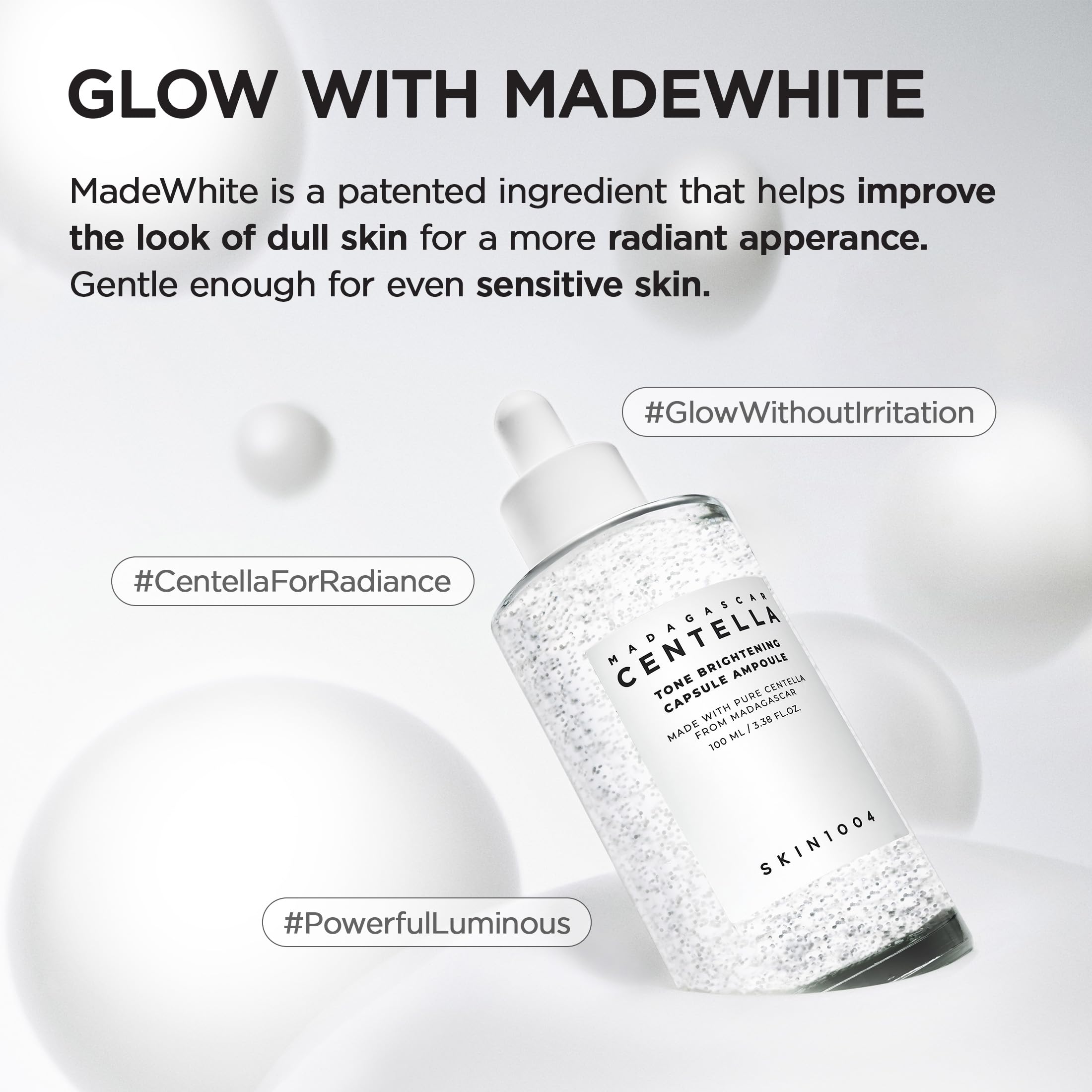 SKIN1004 Tone Balancing Capsule Ampoule, Niacinamide & Centella Serum for Face, Korean Hydrating Facial Serum for Unevne Skin Tone with Tranexamic Acid, Korean Skin Care, 3.38 fl.oz / 100ml