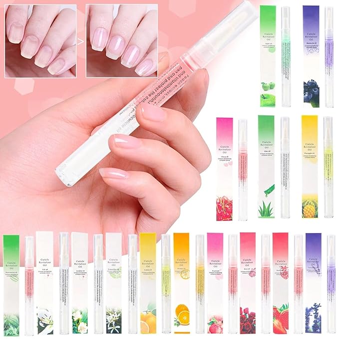 Yimart Set of 4pcs Osmanthus Flavor Cuticle Revitalizer Oil Pen with Soft Brush,Nail Nutritional Cuticle Oil Pen For Anti-barb Finger Edge Nail Care Tool
