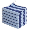 Microfiber Facial Cloths Fast Drying Washcloth 12x12inch Stripes 6 pack
