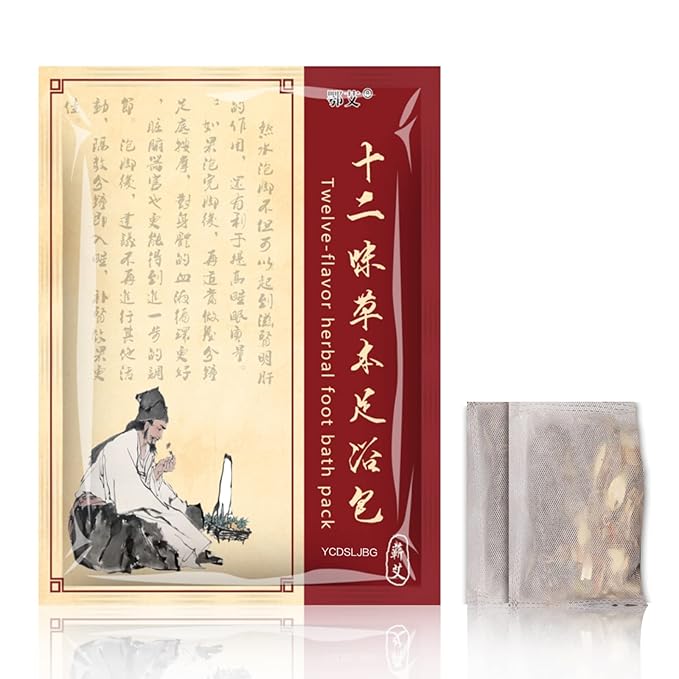 30 Pack Ginger & Mugwort Herbal Foot Soak Spa Set - 900g Natural Plant Blend with Safflower & Angelica Root, Relaxing Aromatherapy Bath for Home Wellness 泡脚包 使用泡脚桶