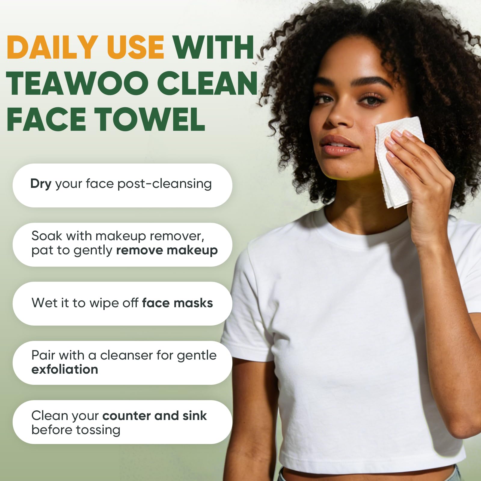 Face Towels Disposable, 5 * 10 Travel Pack, Double-Sided Facial Towelettes