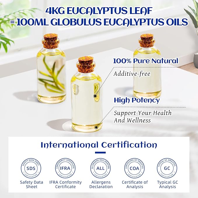 HIQILI Eucalyptus Essential Oil for Diffuser, Aromatherapy & Spray