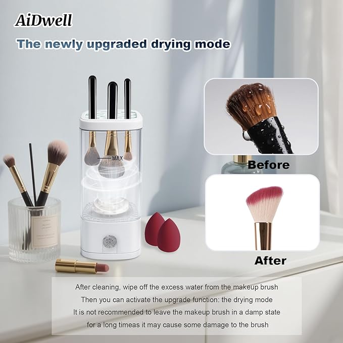 3 in 1 Electric Makeup Brush Cleaner Machine with Dryer, Automatic Brushes Cleaner Tool Deep Cleaning for All Size Beauty Makeup Brush Set, Sponges, Blush Brush