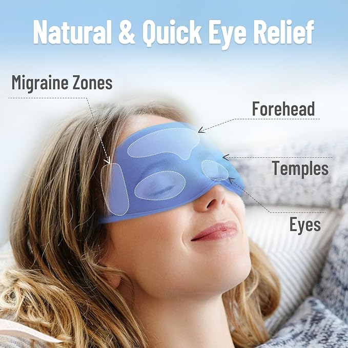 Cooling Eye Mask for Puffy Eyes, Ice Eye Pack After Surgery Relief - Reuable Cold Compress for Dry Eye - Comfortable Perfect Fit Gel Sleep Mask, Deep Blue of 3D