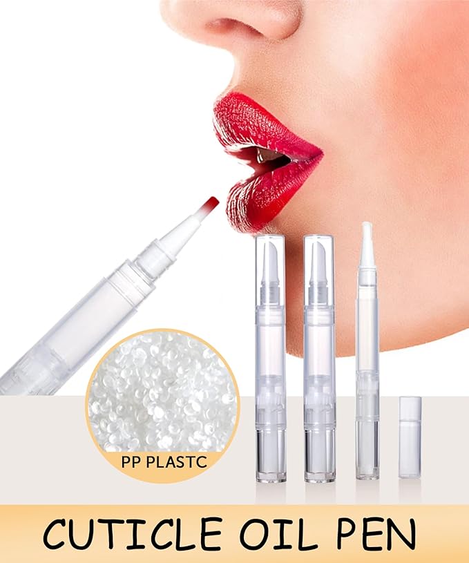 uadbau 16 Pcs 3ml Empty Cuticle Oil Pen with 4 Pcs Transfer Pipettes - Transparent Nail Oil Twist Pens with Brush Tip for Nail Oil, Eyelash Growth Liquid, Cosmetic Lip Gloss Container Applicators