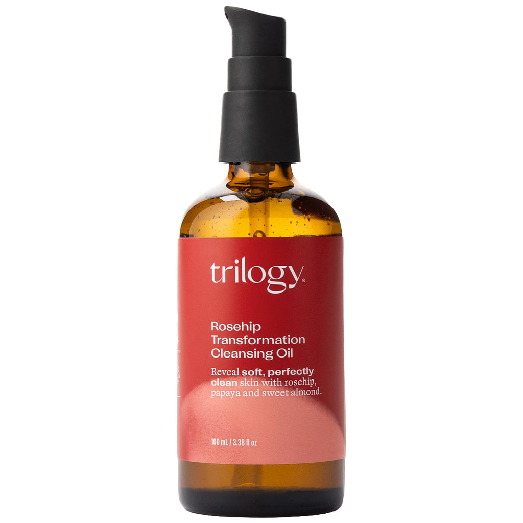 Trilogy Rosehip Transformation Cleansing Oil, Makeup Remover & Cleanser With Papaya & Sweet Almond, 3.38 fl oz