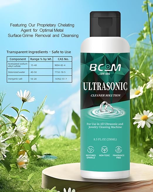 Ultrasonic Jewelry Cleaner Solution for All Machines, Retainer, Ring, 8.5oz