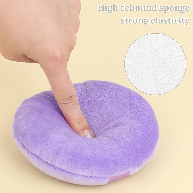 Large Size Powder Puff, 5 Inches Ultra Soft Velour Setting Powder Puffs Washable Round Makeup Sponge Applicator for Face Cleaning, Makeup & Loose Powder, Bath Powder, Body Powder, Foundation Blending
