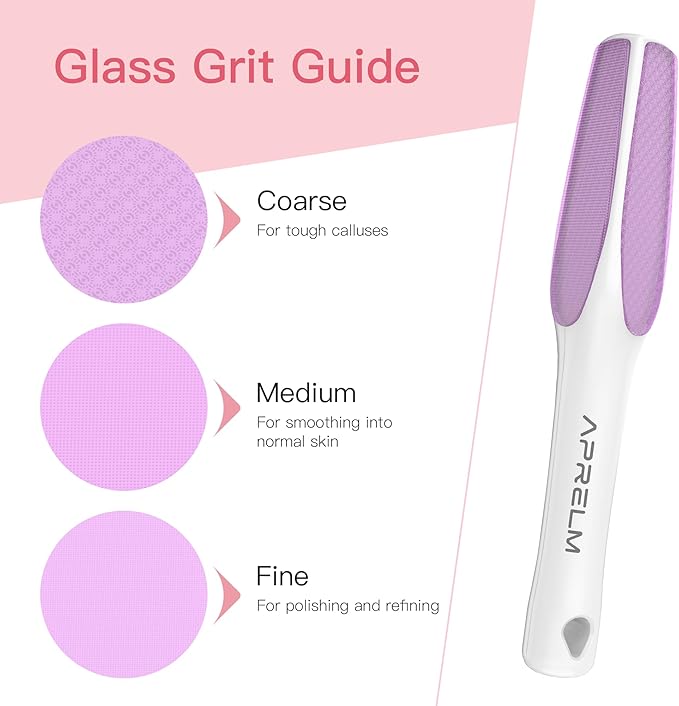 3-Sided Nano Glass Foot File, 3-in-1 Coarse/Medium/Fine Foot Callus Remover, Professional Callus Remover for Feet Hard Skin Smooth Polishing (Pink)
