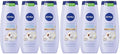NIVEA Pampering Coconut and Almond Milk Body Wash with Nourishing Serum,Moisturizing Body Wash for Women,Enriched with Provitamin B5 and Vitamin E,20 Fl Oz Bottle,(Pack of 6)