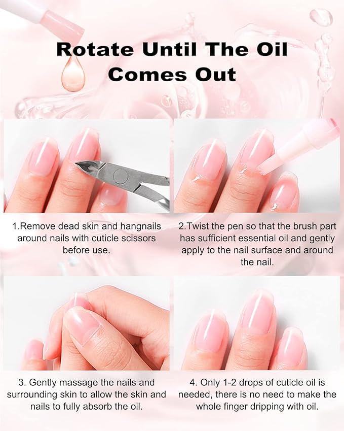 Fokostar Nail & Cuticle Oil Pen 15Pcs Kit Manicure Essentials Strengthening with Different Naturale Scents Salone SPA Hydrating Repair Treatment Supplies