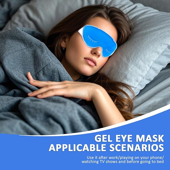 2 Pack Cold Cooling Eye Mask, Hot/Cold Reusable Ice Packs - Compress Therapy for Puffy Eyes, Skin Care, Headaches, Migraines, Stress Relief.