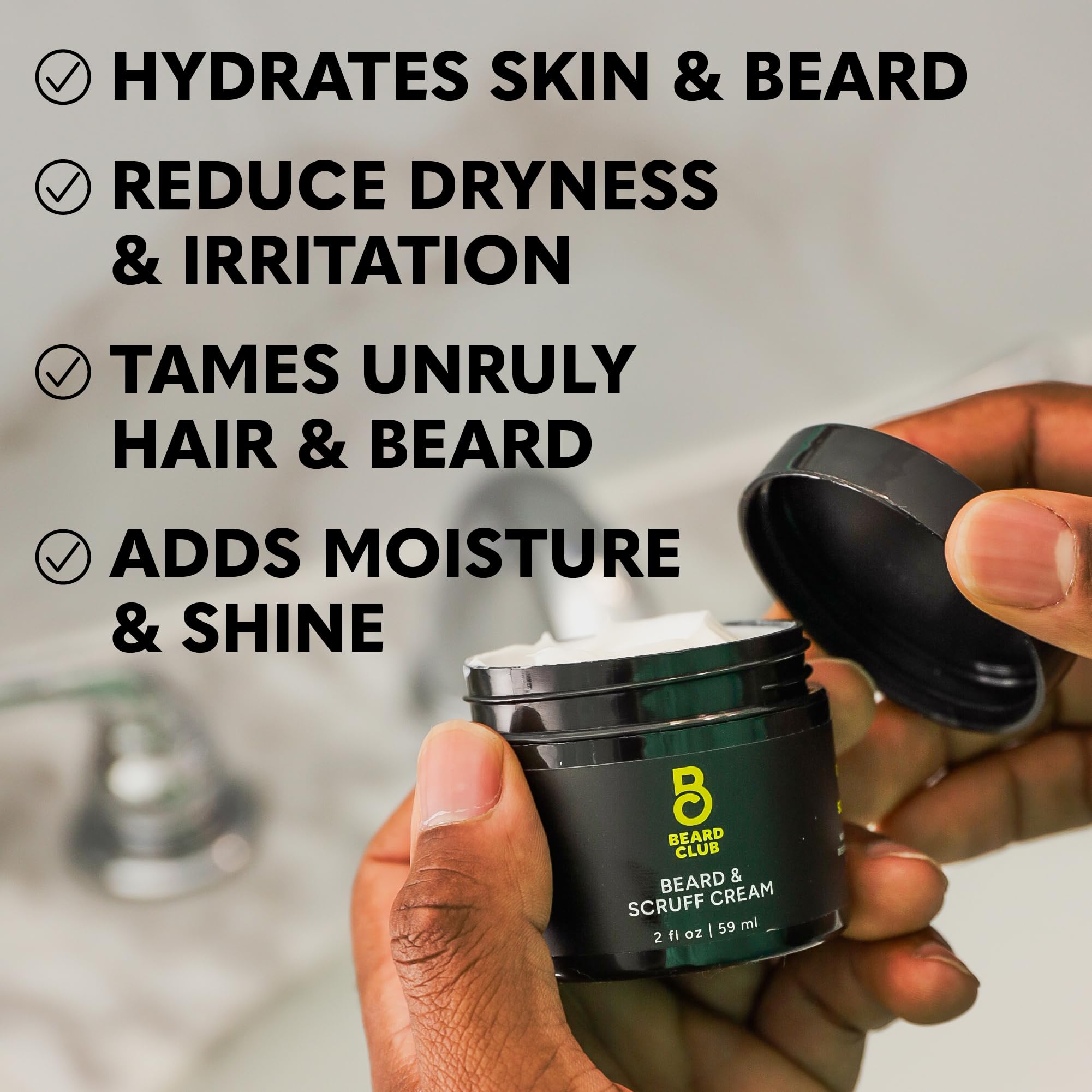The Beard Club Biotin Beard Cream - Moisturizing and Hydrating Shea Butter for Healthier Facial Hair & Skin