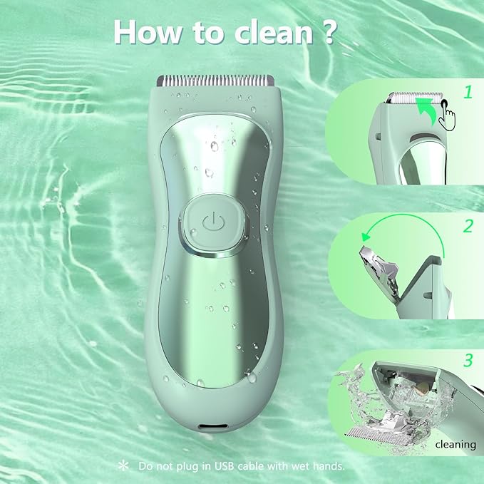 Body Hair Trimmer Shavers for Men, Groin Hair Trimmer with Ceramic Blade, Wet & Dry Use Eelectric Shaver, Waterproof Manscaper with LED Light mnfor Pubic Area, Chest, Legs & Bikini